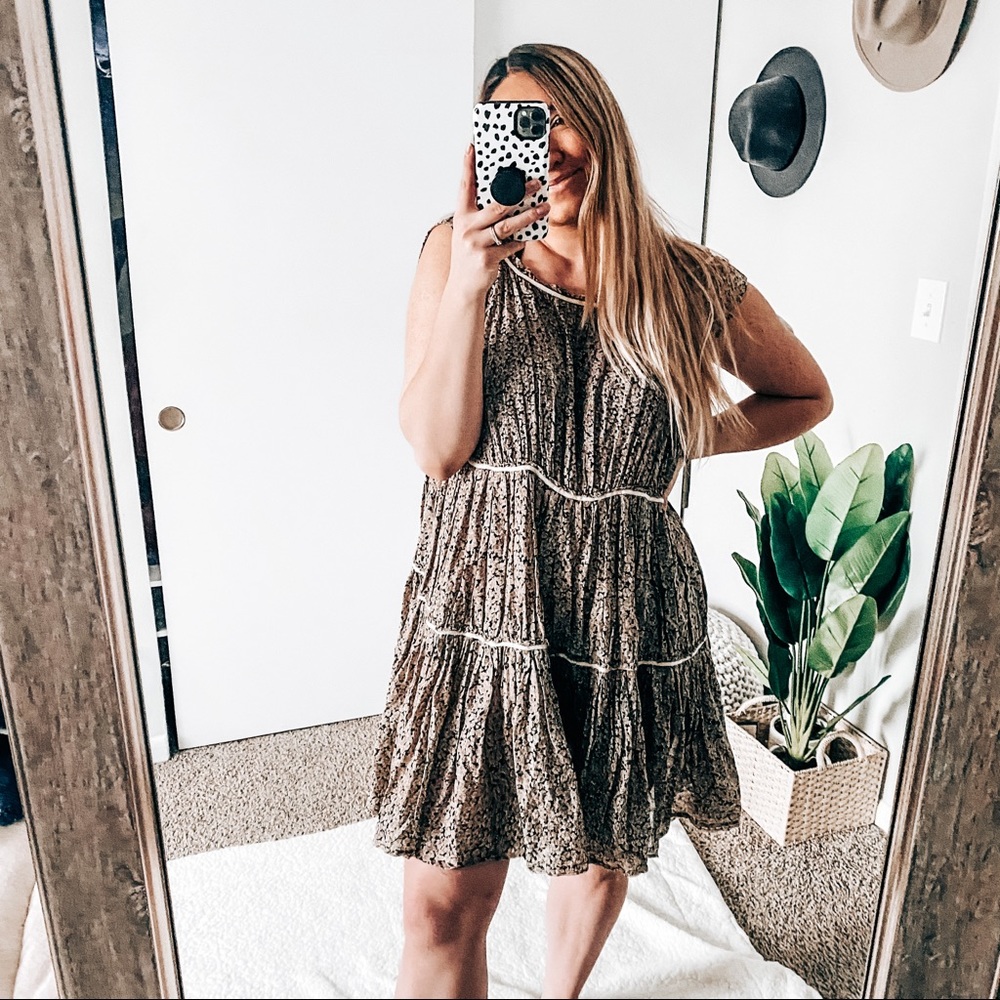 All saints floral tier blossom dress